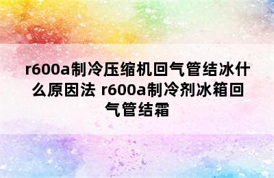 r600a制冷压缩机回气管结冰什么原因法 r600a制冷剂冰箱回气管结霜